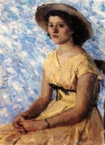 Девушка в жжелтом платье. Е.Рябинский 1955