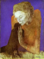 Женщина с вороной. Пикассо 1904