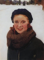Зимой .Портрет дочери. Игорь Грабарь 1934