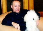 Владимир Путин (Драйзер) с той-пуделем Тосей