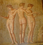 Фреска с тремя грациями Помпеи 1 в.
